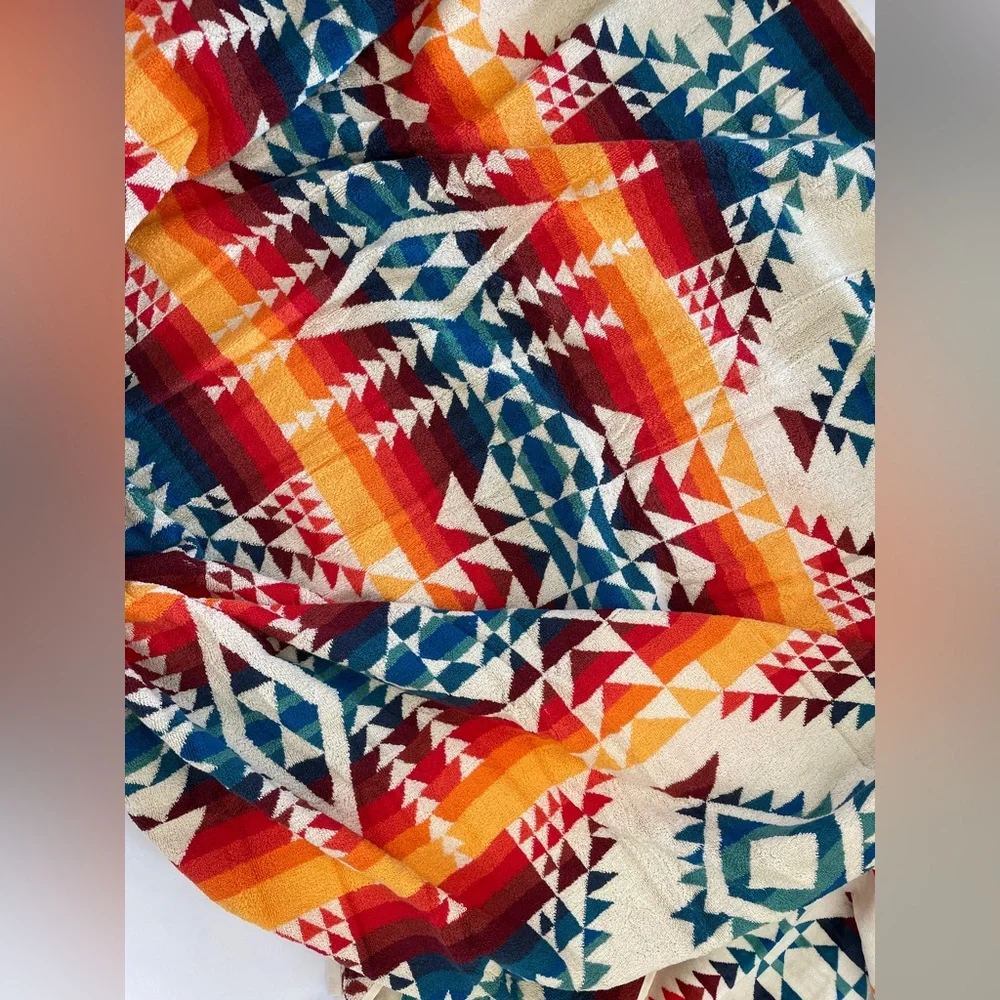 NWT Pendleton Jacquard Towel For Two PILOT ROCK IVORY 62x70 Spa Beach Pool